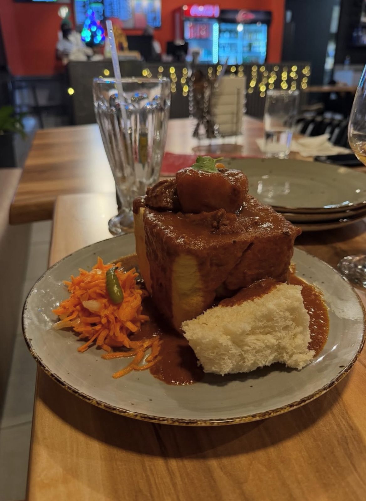 Signature plated meal at Spice Kitchen